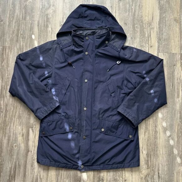 Polo Ralph Lauren Navy Blue Hooded Parka Jacket Size M Fleece Quilt Lined
